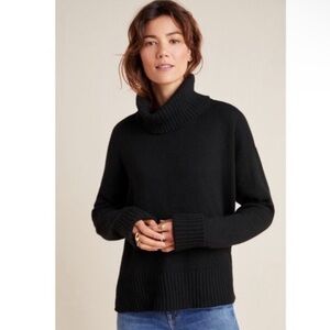 Anthropologie Blair Wool Blend Turtleneck Sweater Black size XL
